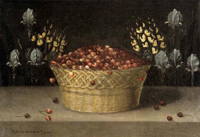 LEDESMA, Blas de Basket of Cherries and Flowers China oil painting art